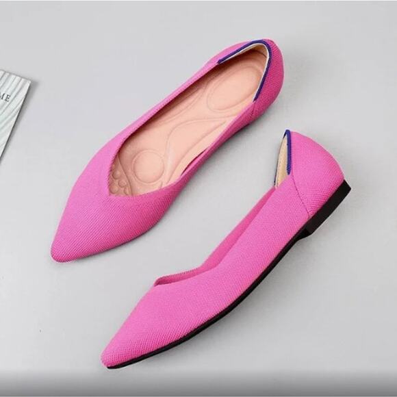 Na Shoes - NEW pink canvas mesh pointed toe ballet flats size 10.5